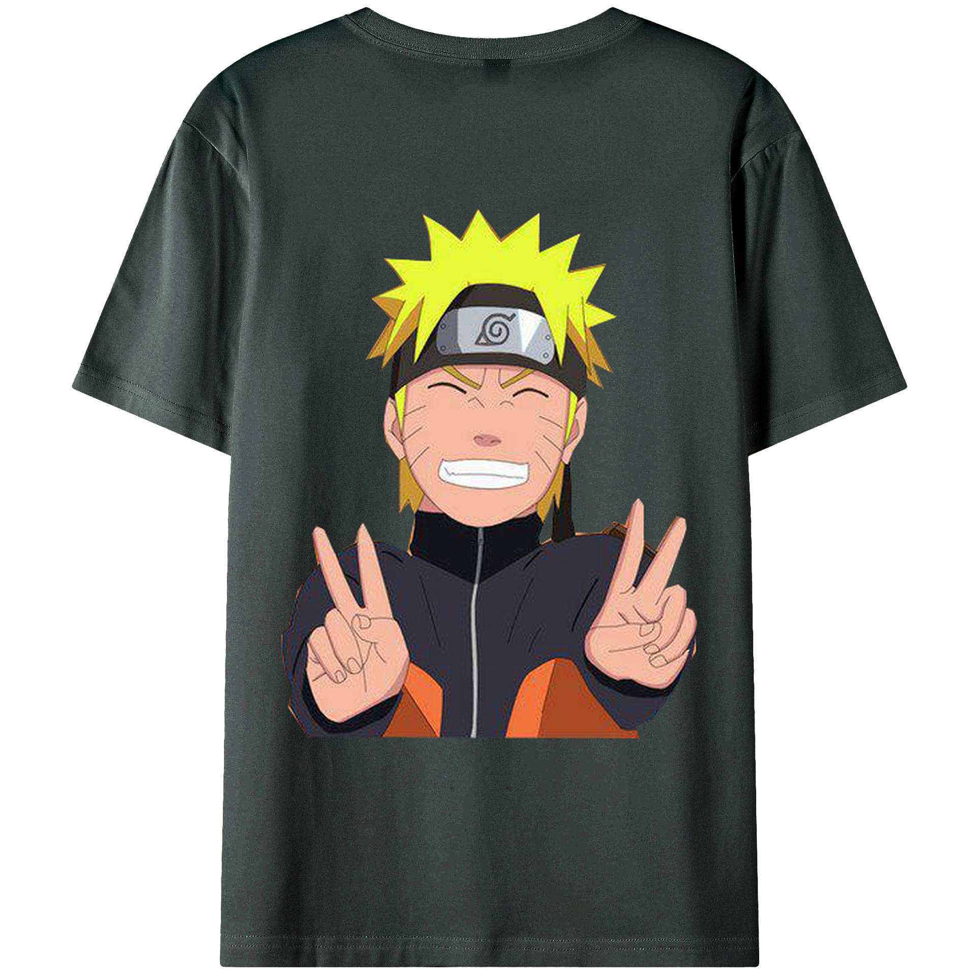 （画像用） NARUTO -ナルト- うずまき ナルト Uzumaki Naruto 綿100％ メンズ半袖Tシャツ（バックプリント） 通気性